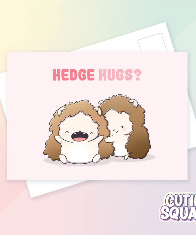 Ansichtkaart Hedge Hugs - CutieSquad - CuteStuff.nl
