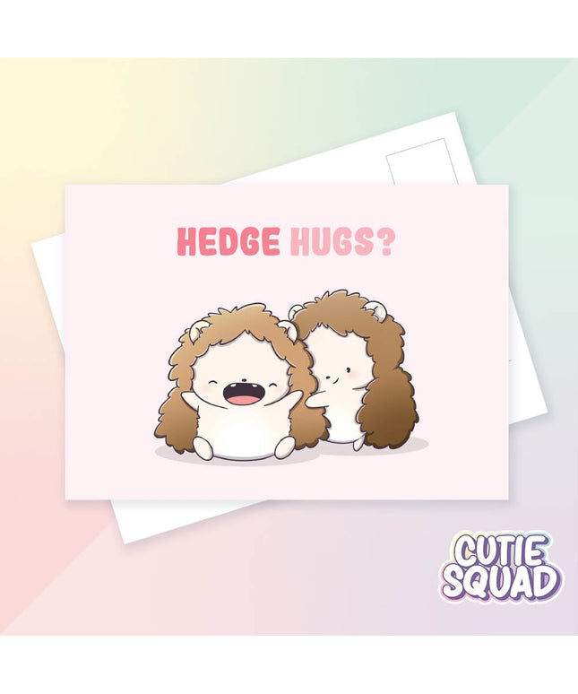 Ansichtkaart Hedge Hugs - CutieSquad - CuteStuff.nl