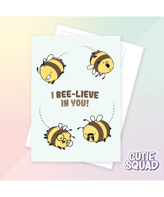 Ansichtkaart I bee-lieve in you - CutieSquad - CuteStuff.nl