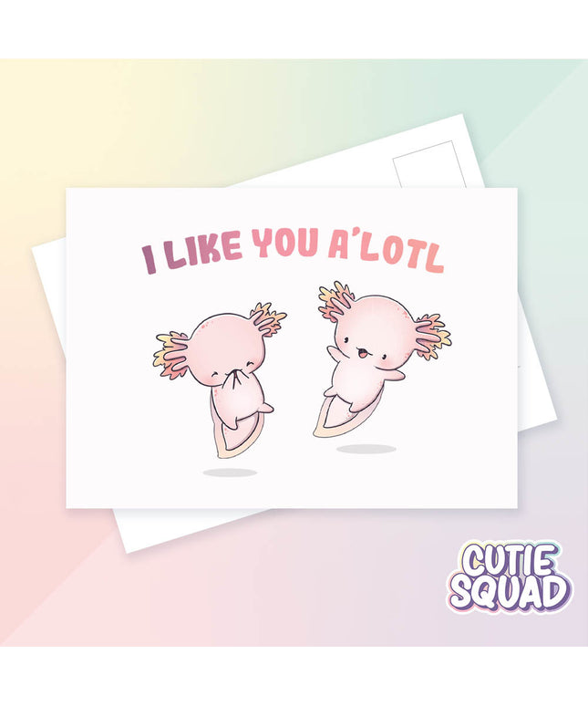 Ansichtkaart I like you a lotl - CutieSquad - CuteStuff.nl