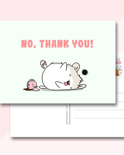 Ansichtkaart No thank you (LIMITED!) - CutieSquad - CuteStuff.nl