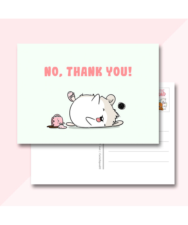 Ansichtkaart No thank you (LIMITED!) - CutieSquad - CuteStuff.nl