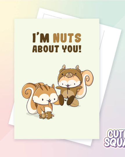 Ansichtkaart Nuts about you - CutieSquad - CuteStuff.nl