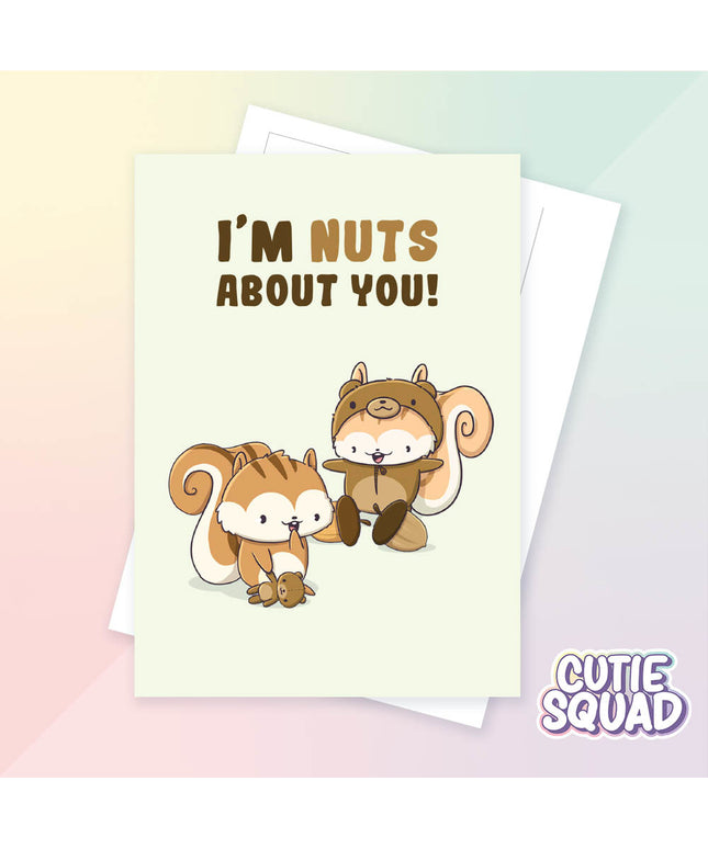 Ansichtkaart Nuts about you - CutieSquad - CuteStuff.nl