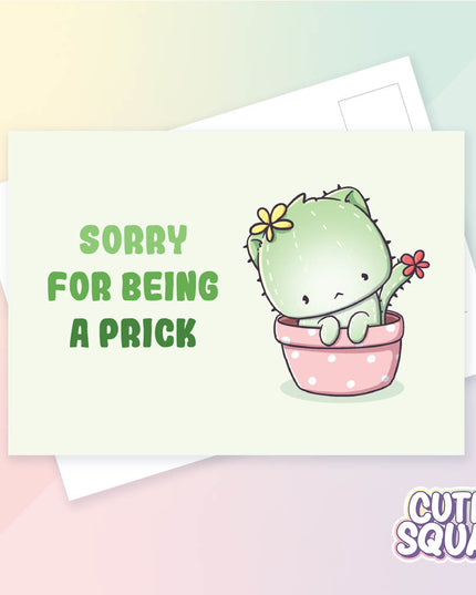 Ansichtkaart Sorry for being a prick - CutieSquad - CuteStuff.nl