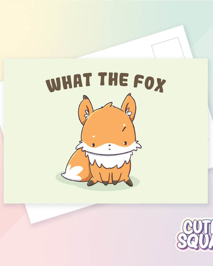 Ansichtkaart What the fox - CutieSquad - CuteStuff.nl