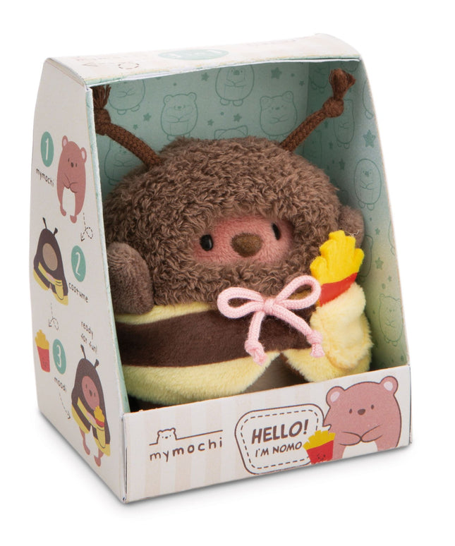 Beer Nomo knuffeltje met frietjes en bijenpak 8 cm - Mymochi - CuteStuff.nl