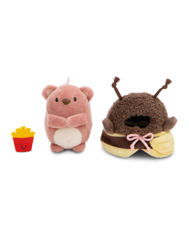 Beer Nomo knuffeltje met frietjes en bijenpak 8 cm - Mymochi - CuteStuff.nl