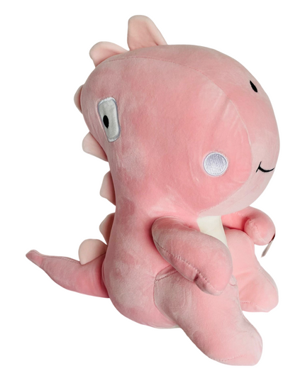Blocky dino knuffel 35 cm - roze - Kenji - CuteStuff.nl