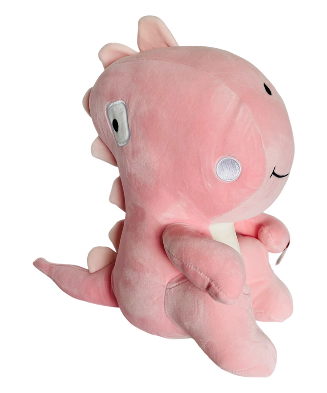 Blocky dino knuffel 35 cm - roze - Kenji - CuteStuff.nl