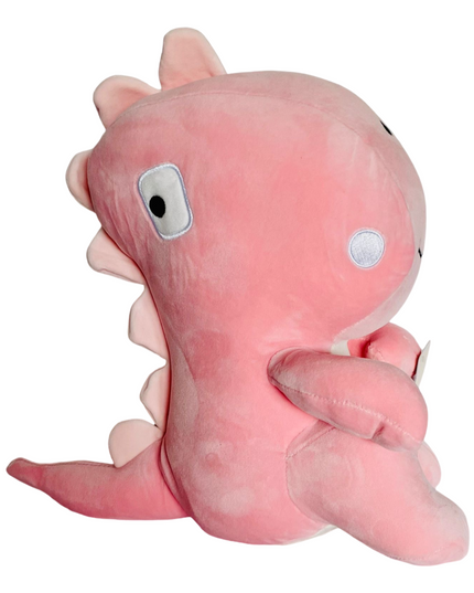 Blocky dino knuffel 35 cm - roze - Kenji - CuteStuff.nl