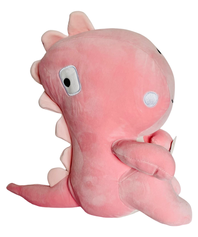 Blocky dino knuffel 35 cm - roze - Kenji - CuteStuff.nl