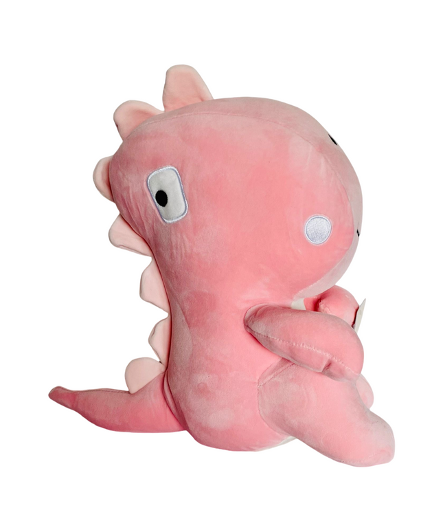 Blocky dino knuffel 35 cm - roze - Kenji - CuteStuff.nl