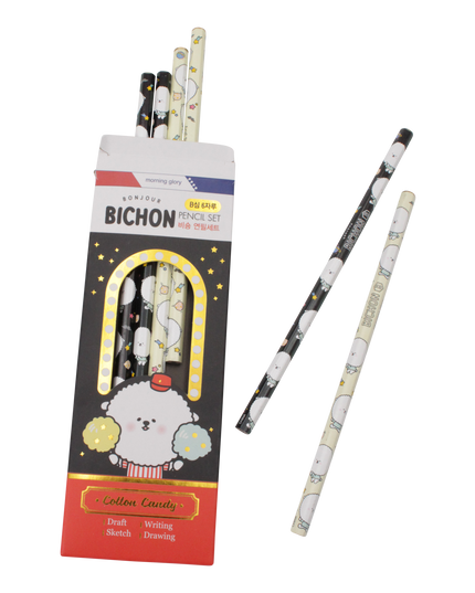 Bonjour Bichon - B-potlodenset  Cotton Candy (6) - CuteStuff.nl