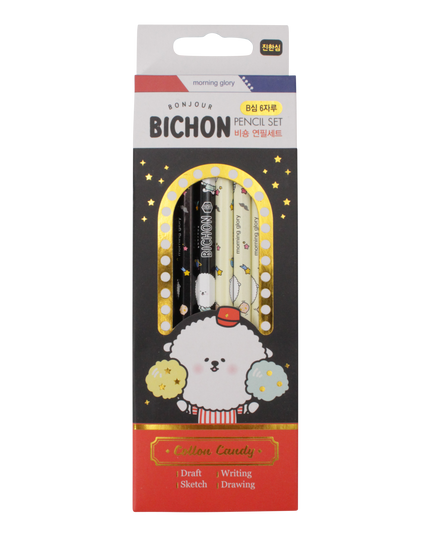 Bonjour Bichon - B-potlodenset  Cotton Candy (6) - CuteStuff.nl
