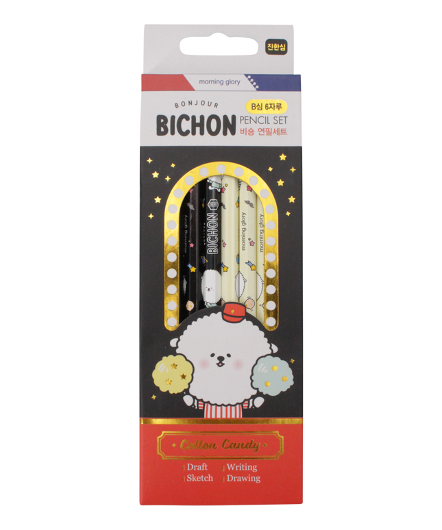 Bonjour Bichon - B-potlodenset  Cotton Candy (6) - CuteStuff.nl