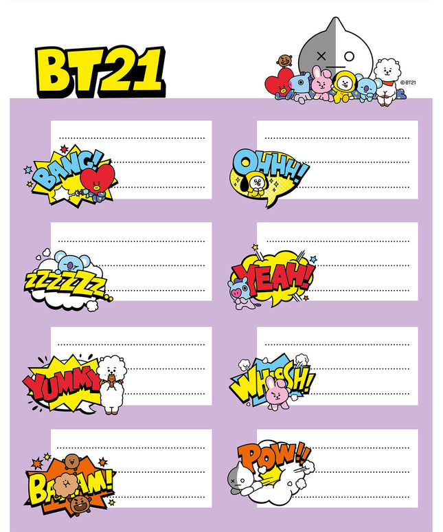 Cute BT21 etiketten stickers - BTS - CuteStuff.nl