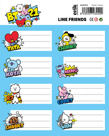 Cute BT21 etiketten stickers - BTS - CuteStuff.nl