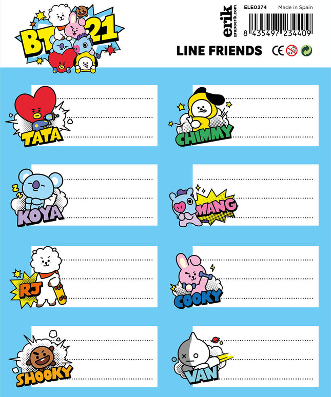Cute BT21 etiketten stickers - BTS - CuteStuff.nl