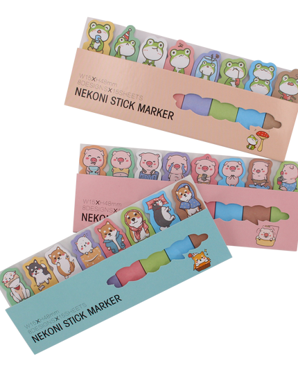 Cute animal sticky notes B diverse - Nekoni - CuteStuff.nl