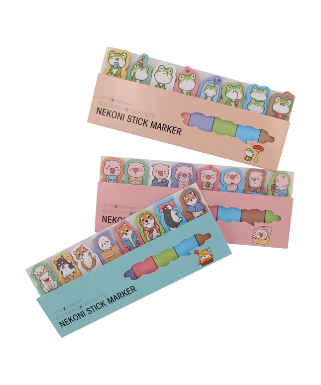 Cute animal sticky notes B diverse - Nekoni - CuteStuff.nl