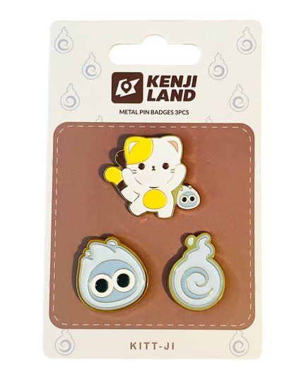 Driedelige set pins KLAND KITT - JI - Kenji - CuteStuff.nl