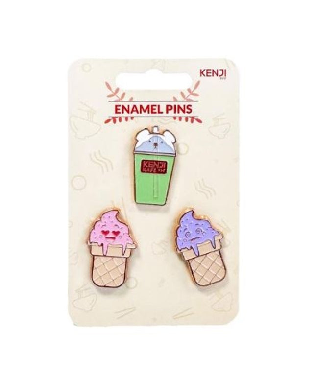 Driedelige set pins Kafe - Kenji - CuteStuff.nl