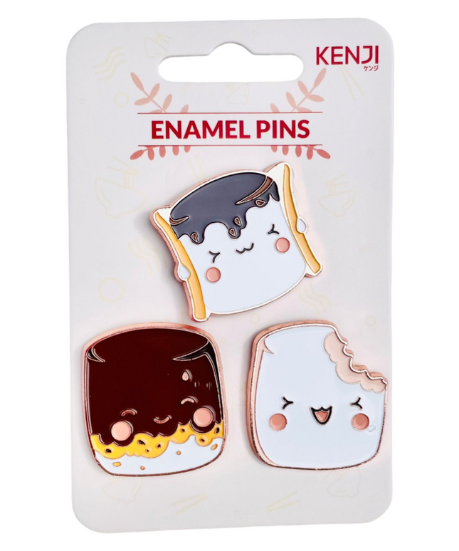 Driedelige set pins Marshmellows - Kenji - CuteStuff.nl