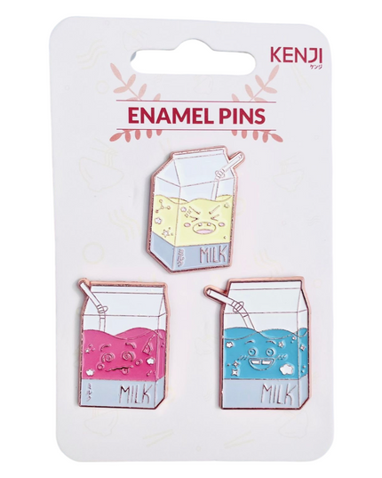 Driedelige set pins Space Milk - Kenji - CuteStuff.nl