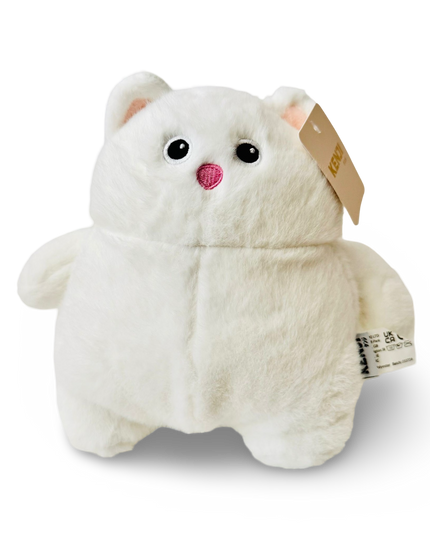Fluffy Mini White Kitty plushie 22 cm - Kenji - CuteStuff.nl