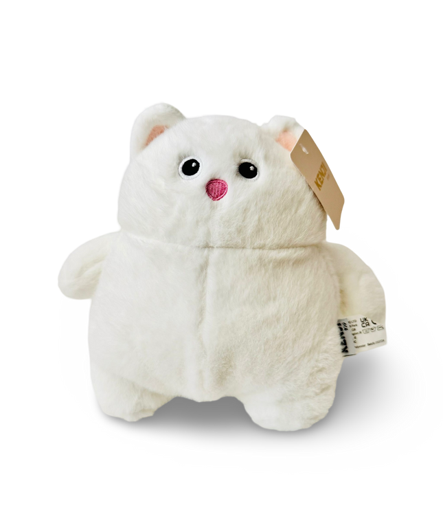 Fluffy Mini White Kitty plushie 22 cm - Kenji - CuteStuff.nl