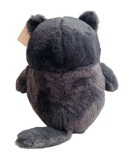 Fluffy zwarte kat knuffel 32 cm - Kenji - CuteStuff.nl