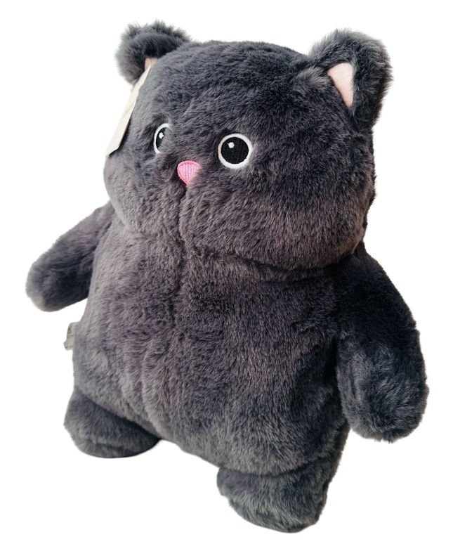 Fluffy zwarte kat knuffel 32 cm - Kenji - CuteStuff.nl