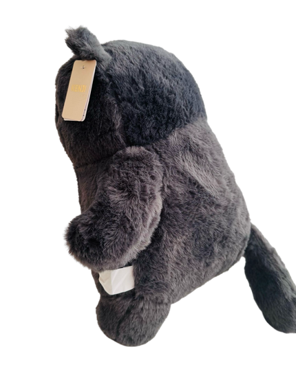 Fluffy zwarte kat knuffel 32 cm - Kenji - CuteStuff.nl