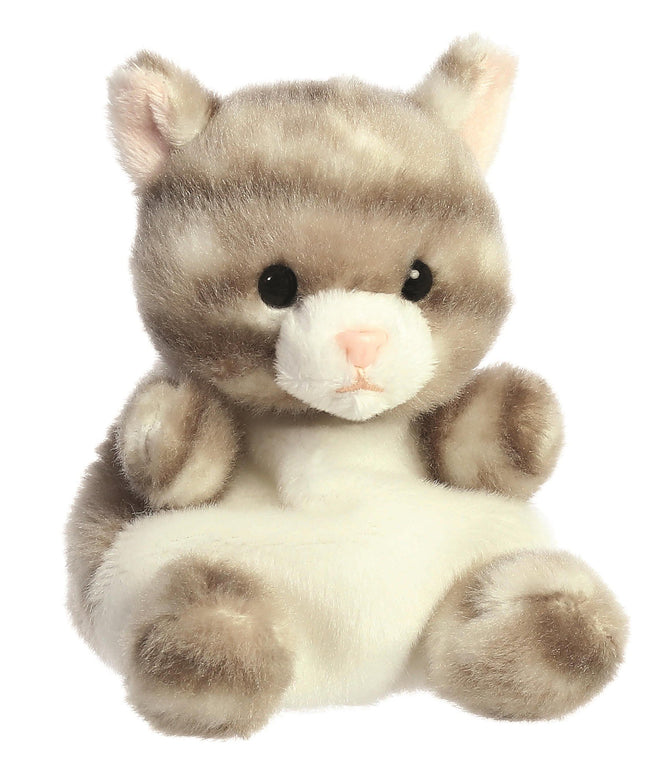 Grijze kat knuffeltje 13 cm - Palm Pals - CuteStuff.nl