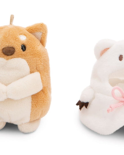 Hond Hiro knuffeltje met ijsbeerpak en bubble tea 8 cm - Mymochi - CuteStuff.nl