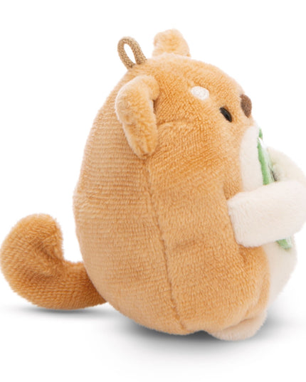 Hond Hiro knuffeltje met ijsbeerpak en bubble tea 8 cm - Mymochi - CuteStuff.nl