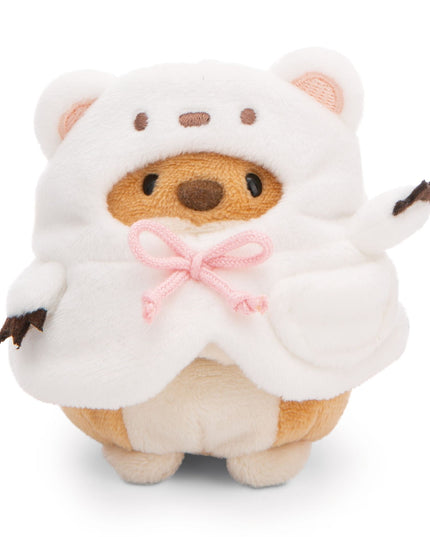 Hond Hiro knuffeltje met ijsbeerpak en bubble tea 8 cm - Mymochi - CuteStuff.nl