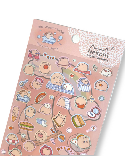 Kawaii Piggies Mini Stickers - Nekoni - CuteStuff.nl