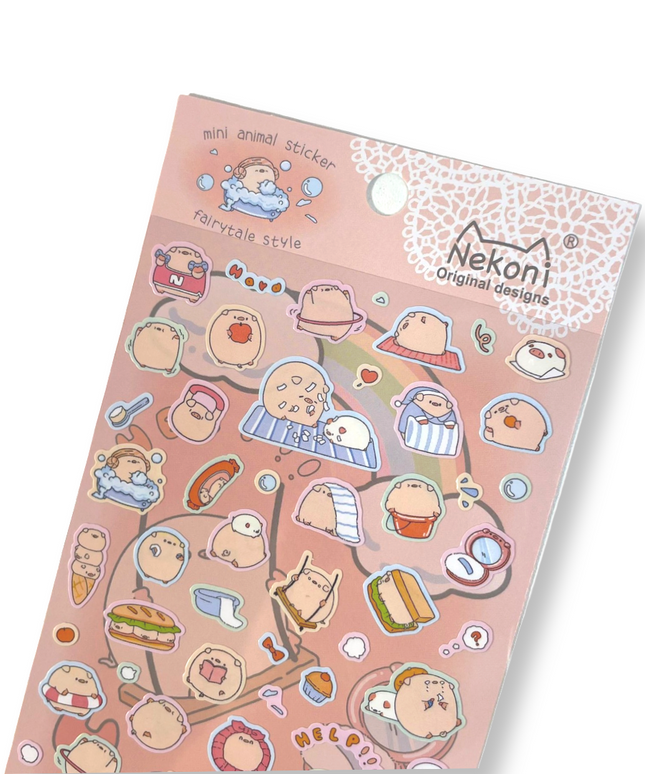Kawaii Piggies Mini Stickers - Nekoni - CuteStuff.nl