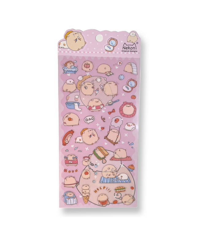 Kawaii Piggies Stickervel - Nekoni - CuteStuff.nl