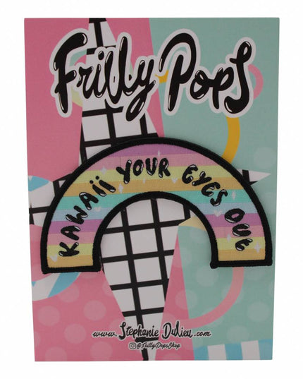 Kawaii your eyes out patch (strijken) - Frilly Pops - CuteStuff.nl