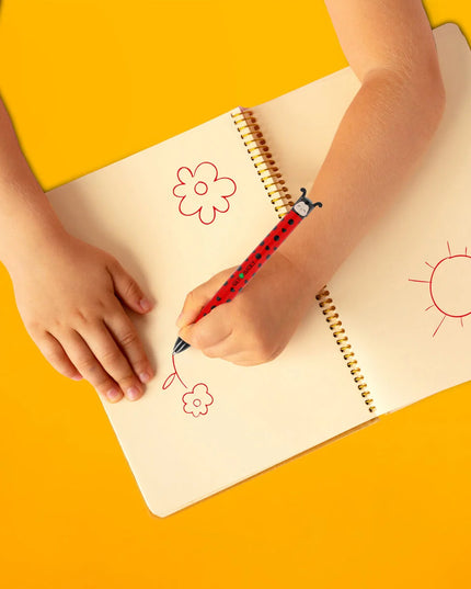 Ladybug Two-Colour Ballpoint Pen Click & Clack - Legami - CuteStuff.nl