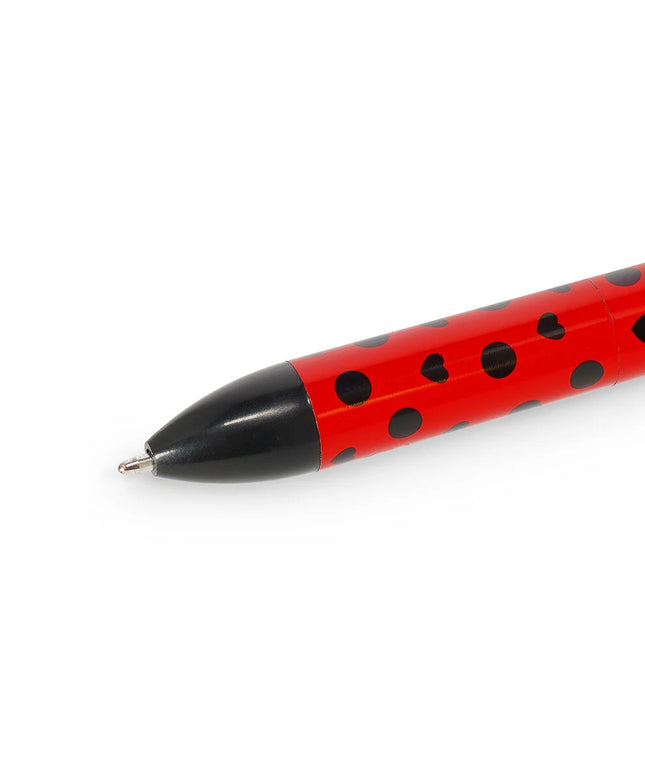 Ladybug Two-Colour Ballpoint Pen Click & Clack - Legami - CuteStuff.nl