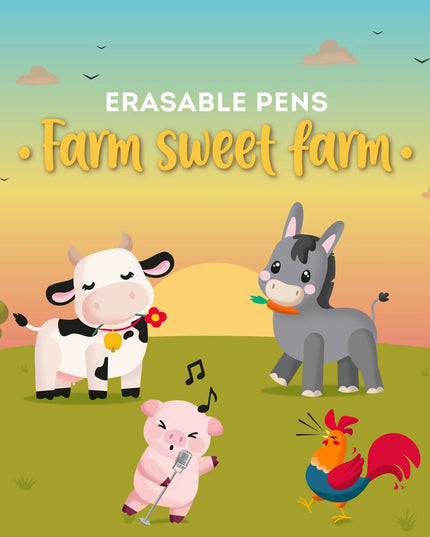 Erasable gelpen farm set - Legami