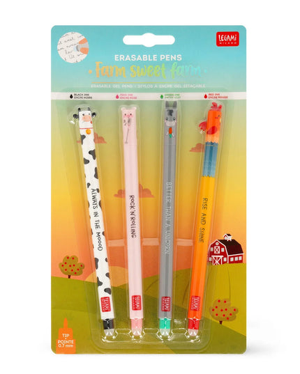 Erasable gelpen farm set - Legami