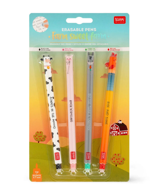 Erasable gelpen farm set - Legami