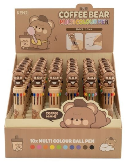 Meerkleuren pen Coffee Bear - Kenji - CuteStuff.nl