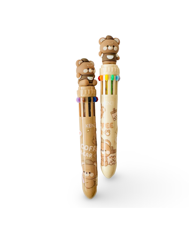 Meerkleuren pen Coffee Bear - Kenji - CuteStuff.nl