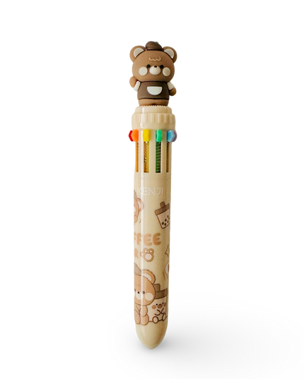 Meerkleuren pen Coffee Bear - Kenji - CuteStuff.nl